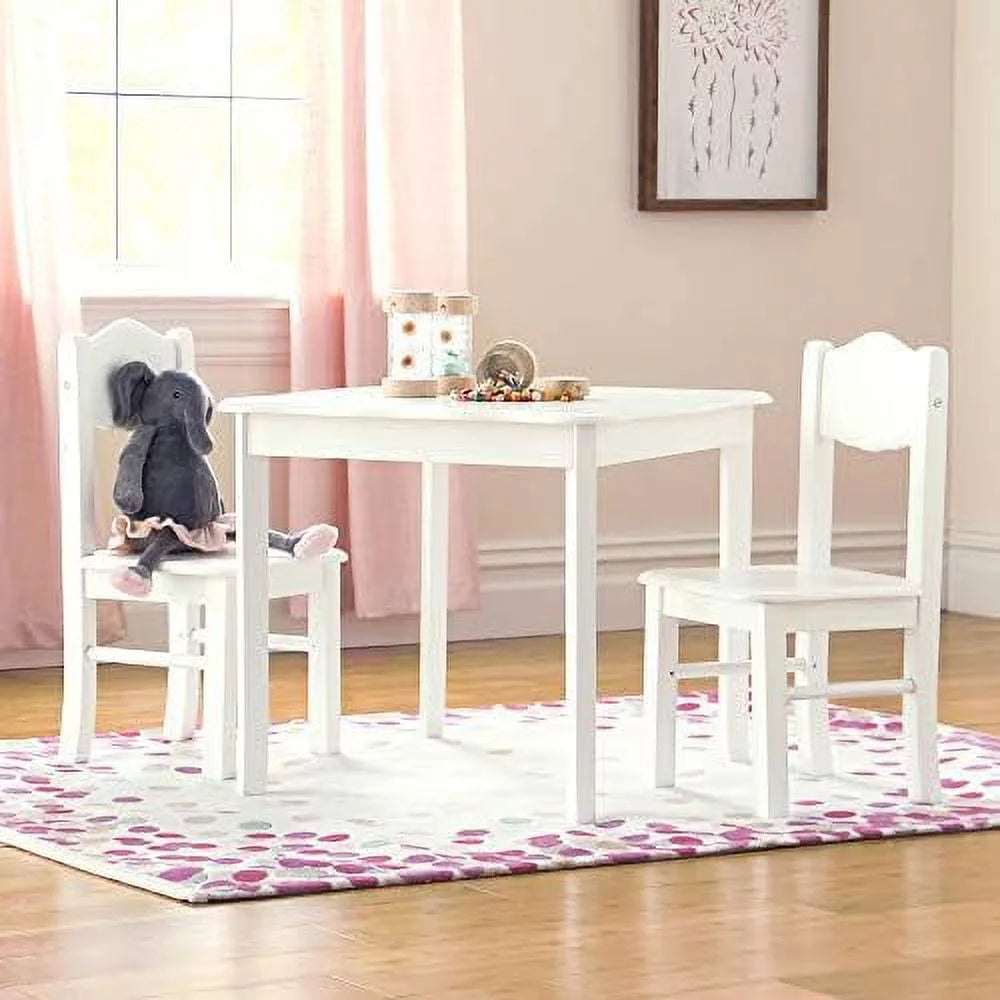 White Wooden Toddler Table And Chairs Set Y587