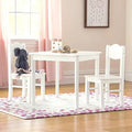 White Wooden Toddler Table And Chairs Set Y587