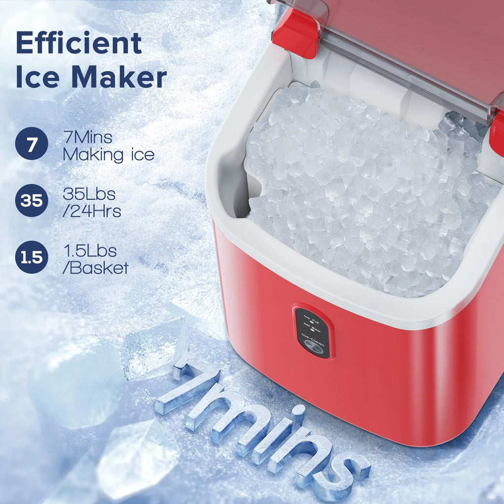Portable Countertop Nugget Ice Maker with Self-Cleaning P989