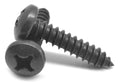 #8-18 x 1 1/2 Phillips Pan Head Sheet Metal Screw Black Zinc Plated U6273