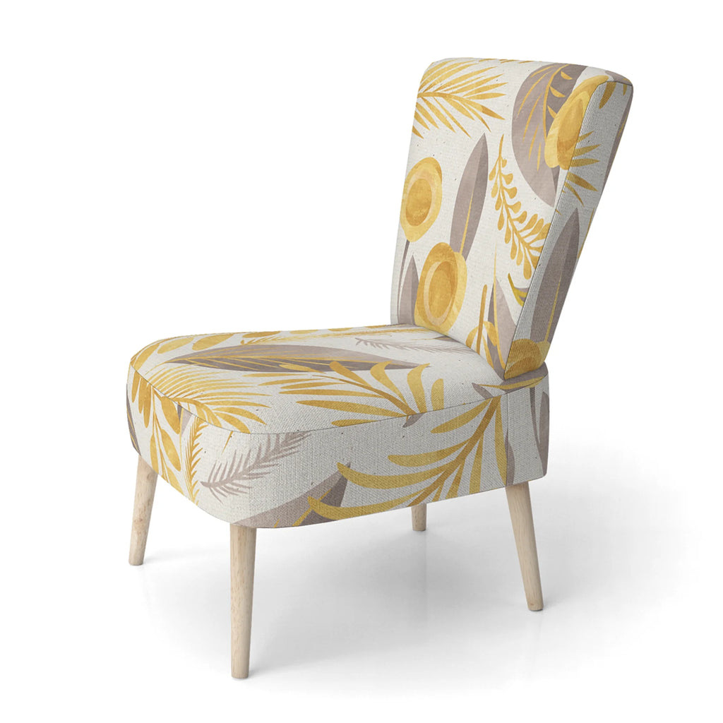 Upholstered Patterned Accent Chair and Arm Chair L828