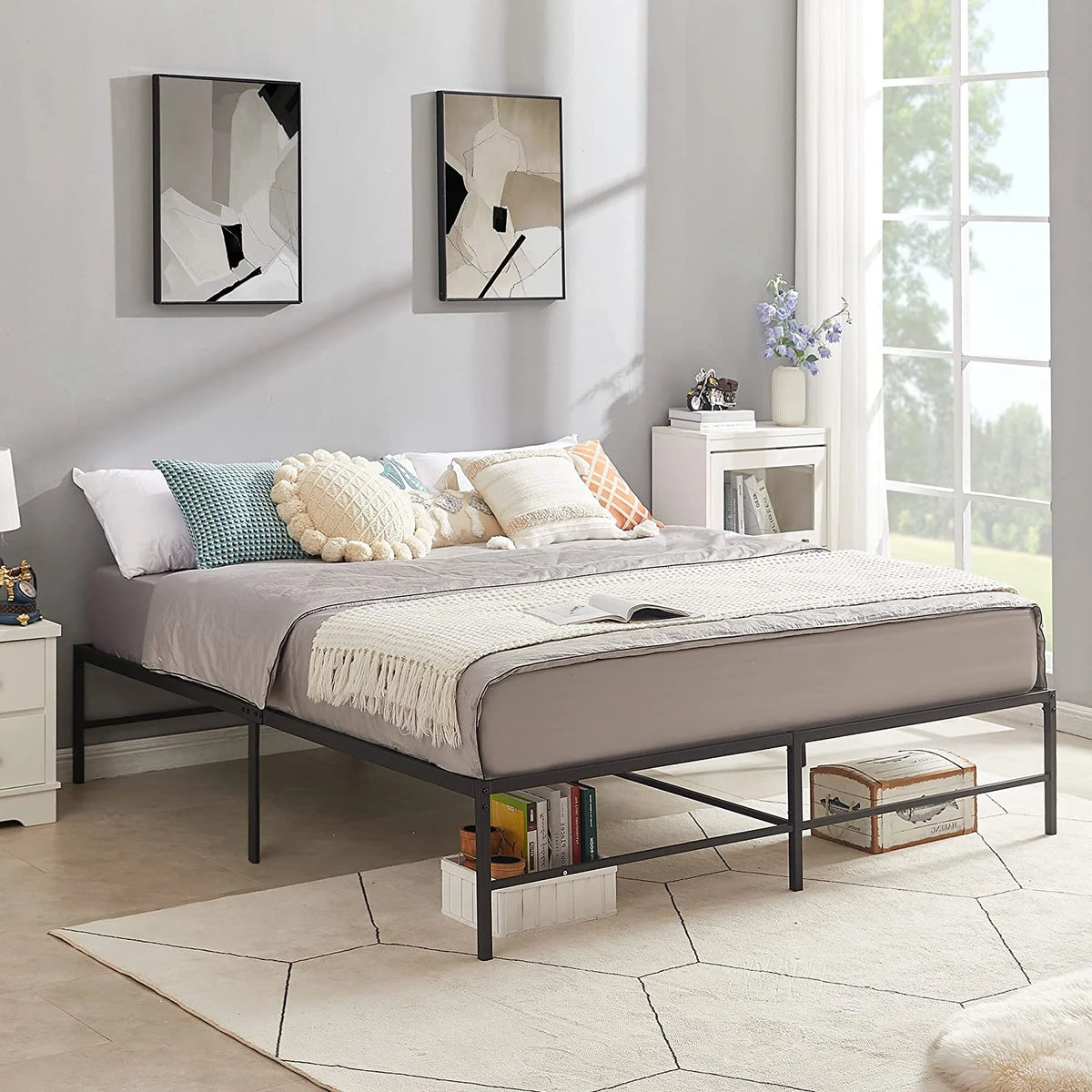 16 Metal Platform Tall Bed Frame King Size O628241