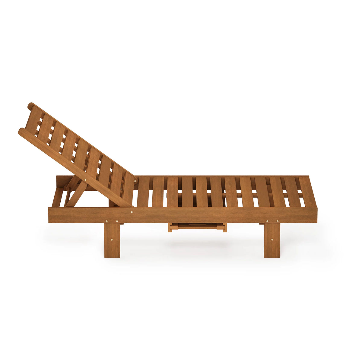 Natural Hardwood Outdoor Sun Lounger with Tray G705675