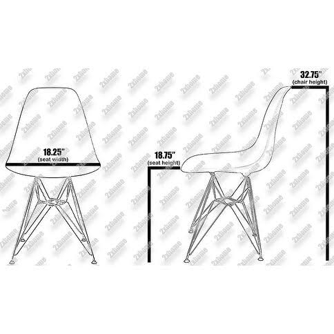 Grey Plastic Eiffel Dining Armless Chair W9864