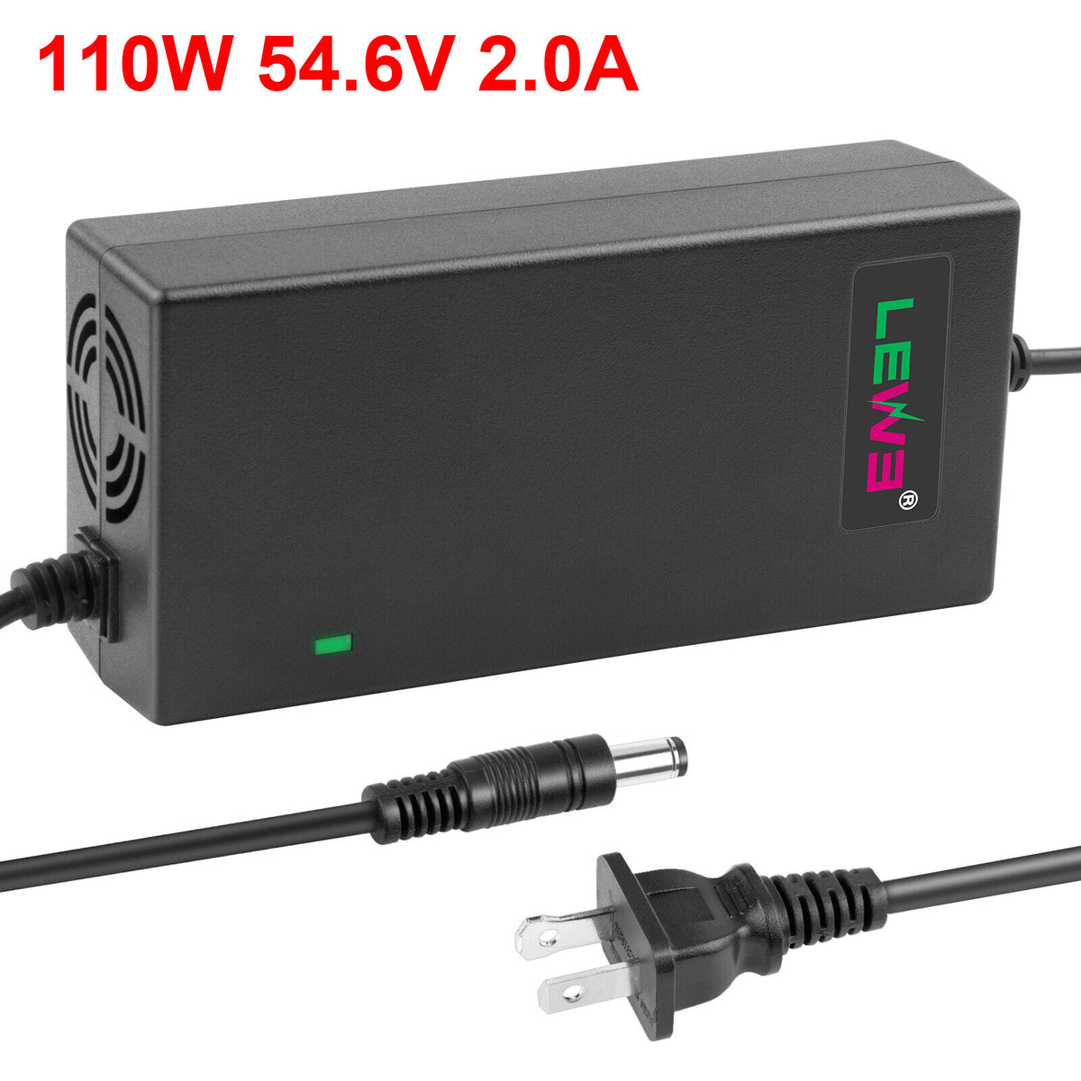 54.6V 2A Charger Adapter For 48V Li-ion Battery Ebike Electric Bike Scooter Q600417