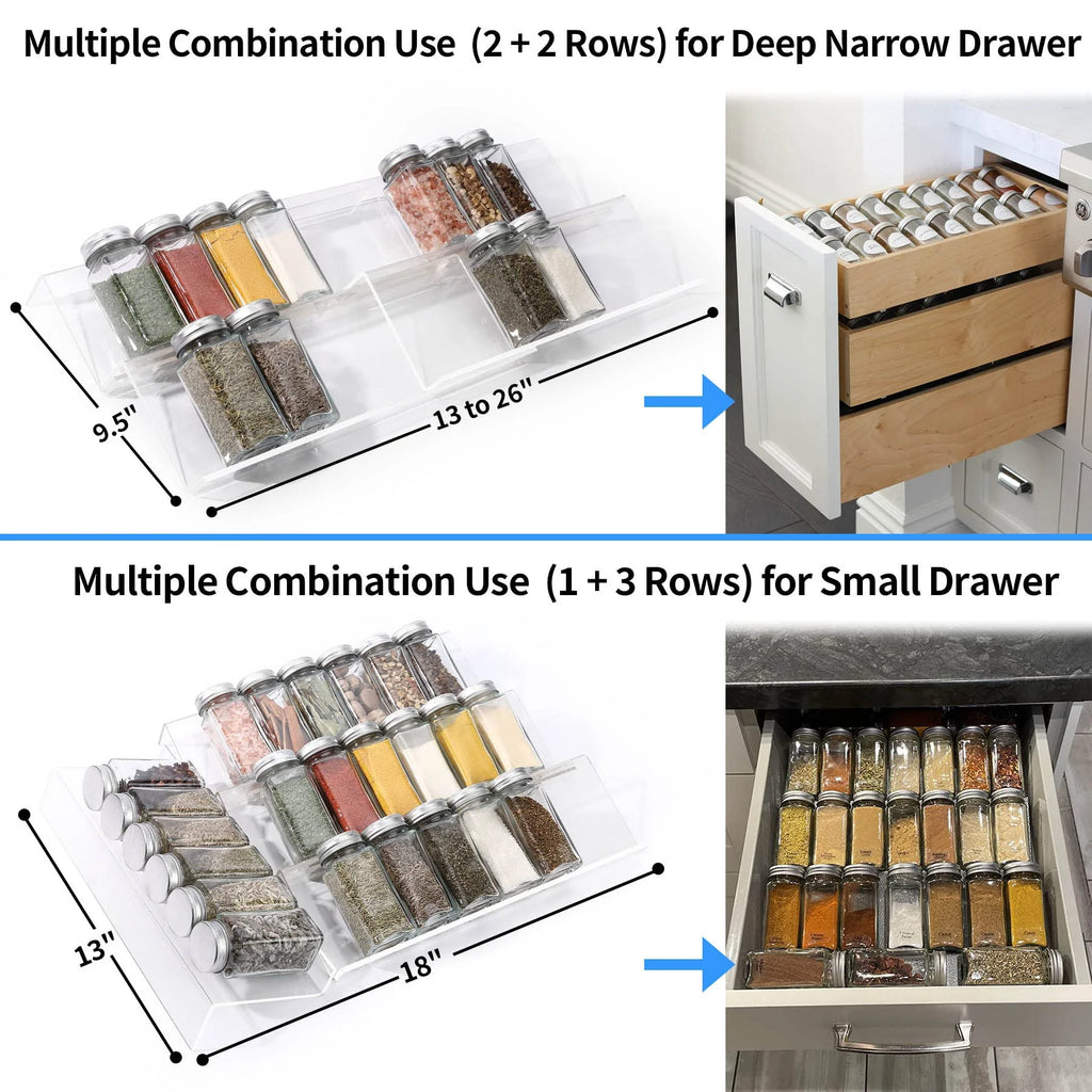4 Tier 2 Set Expandable Acrylic Spice Drawer Organizer L96640