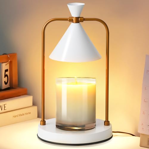 White Dimmable Candle Warmer Lamp with 2 Bulbs O23125