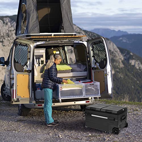 80 Qt. Electric Car Camping Cooler with Dual Zone Fridge and Freezer K7143