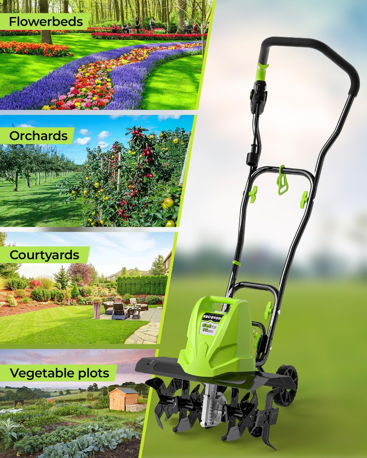 18-Inch 13.5 Amp Electric Tiller/Cultivator with 6 Steel Tines O731
