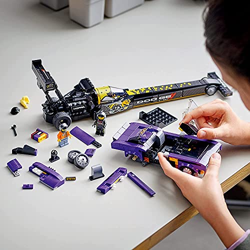 LEGO Speed Champions Dodge//SRT Top Fuel Dragster and 1970 Dodge Challenger T/A Building Toy (627 Pieces) F901