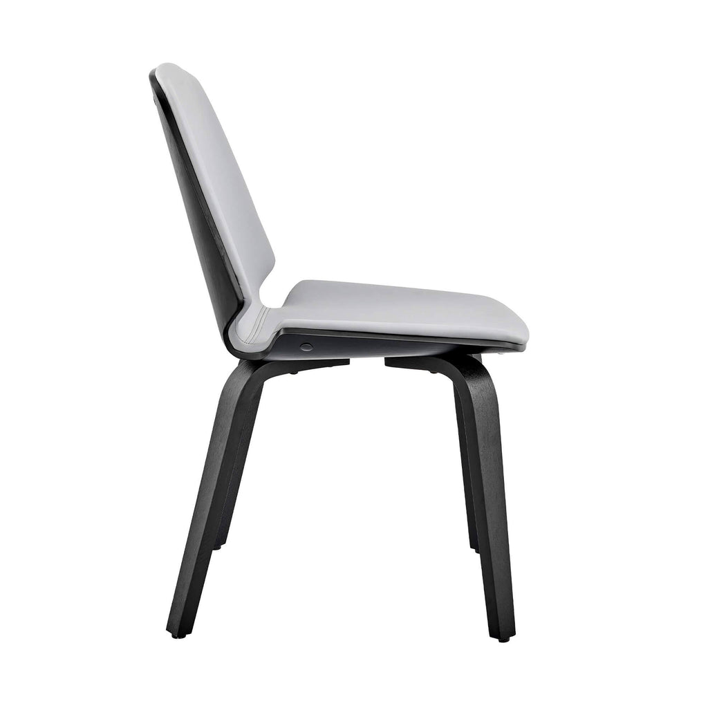 Gray Faux Leather and Walnut Wood Accent Chair T774064
