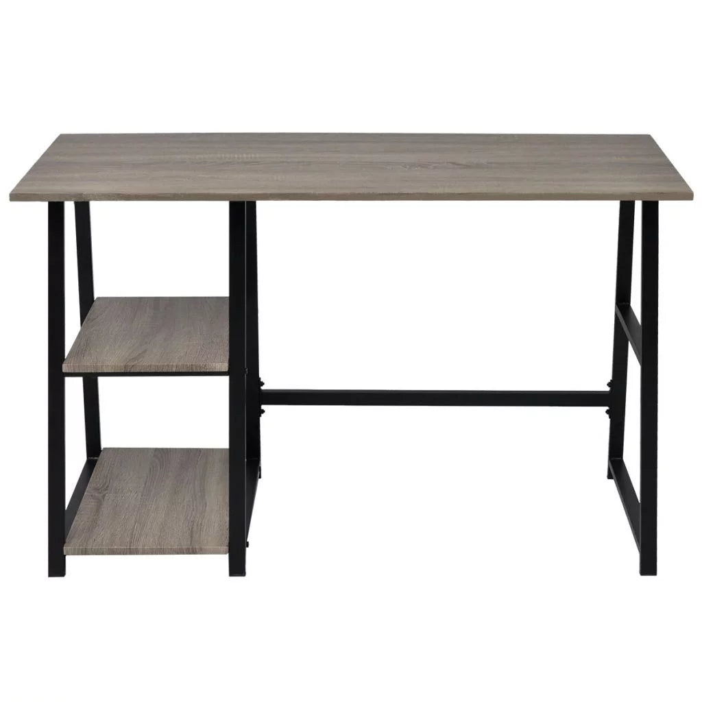 Gray and Oak Writing Desk with 2 Storage Shelves Z3220