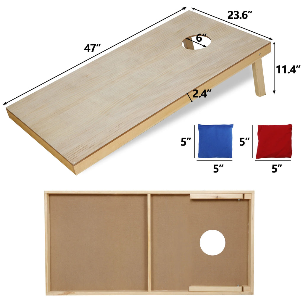 Portable Wood Cornhole Game Board Set with 8 Bean Bags & Carry Case P196332