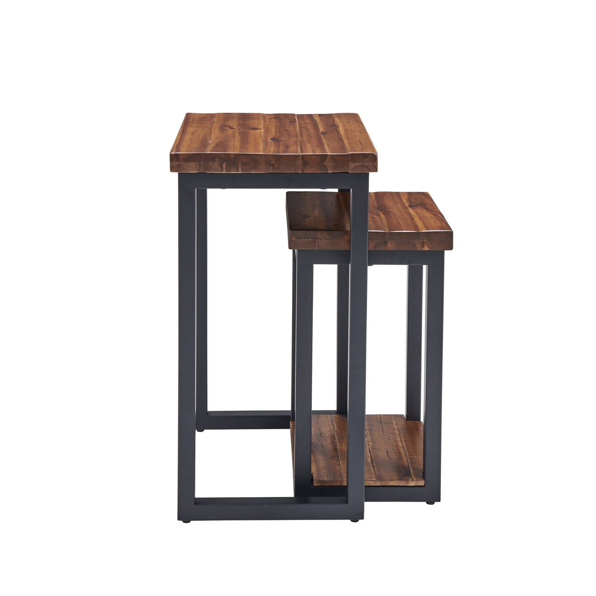 Rustic Wood Nesting End Tables (Set of 2) B821159