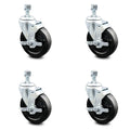 5 inch Hard Rubber Swivel Caster Set with Brake G8087