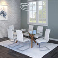 Walnut Dining Set with White Chair 7 Piece G2997