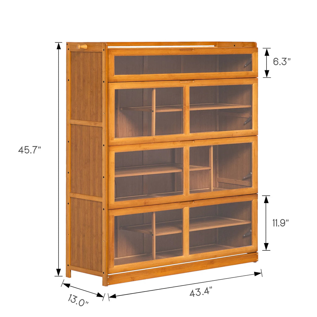 Bamboo 7 Tiers 33 Pairs Shoes Cabinet F21671