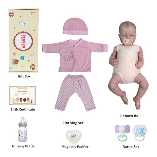 18 Inch Soft Body Realistic Newborn Baby Dolls with Clothes and Toy Accessories I4544