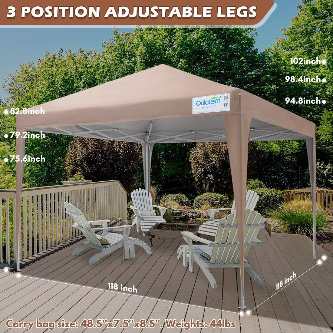 8x8 Pop up Canopy Tent with Sidewalls Waterproof L330420