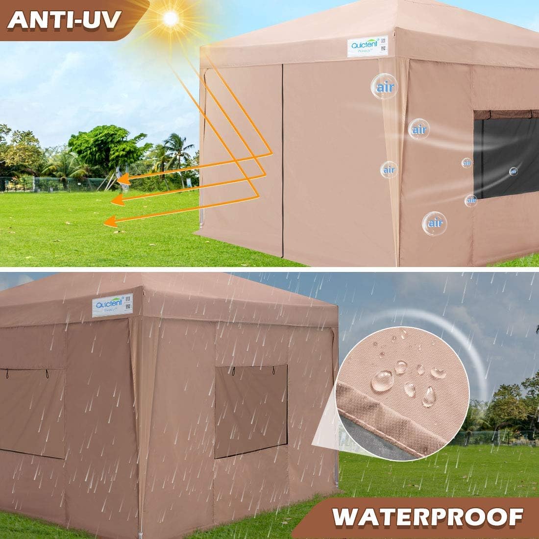 8x8 Pop up Canopy Tent with Sidewalls Waterproof L330420