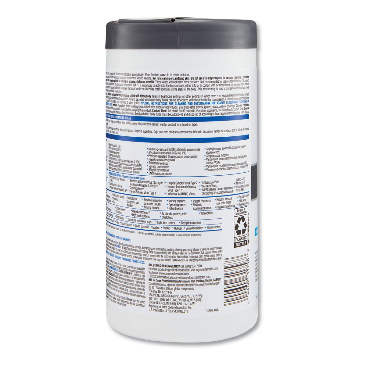 White 1-Ply Disinfectant Wipes I955