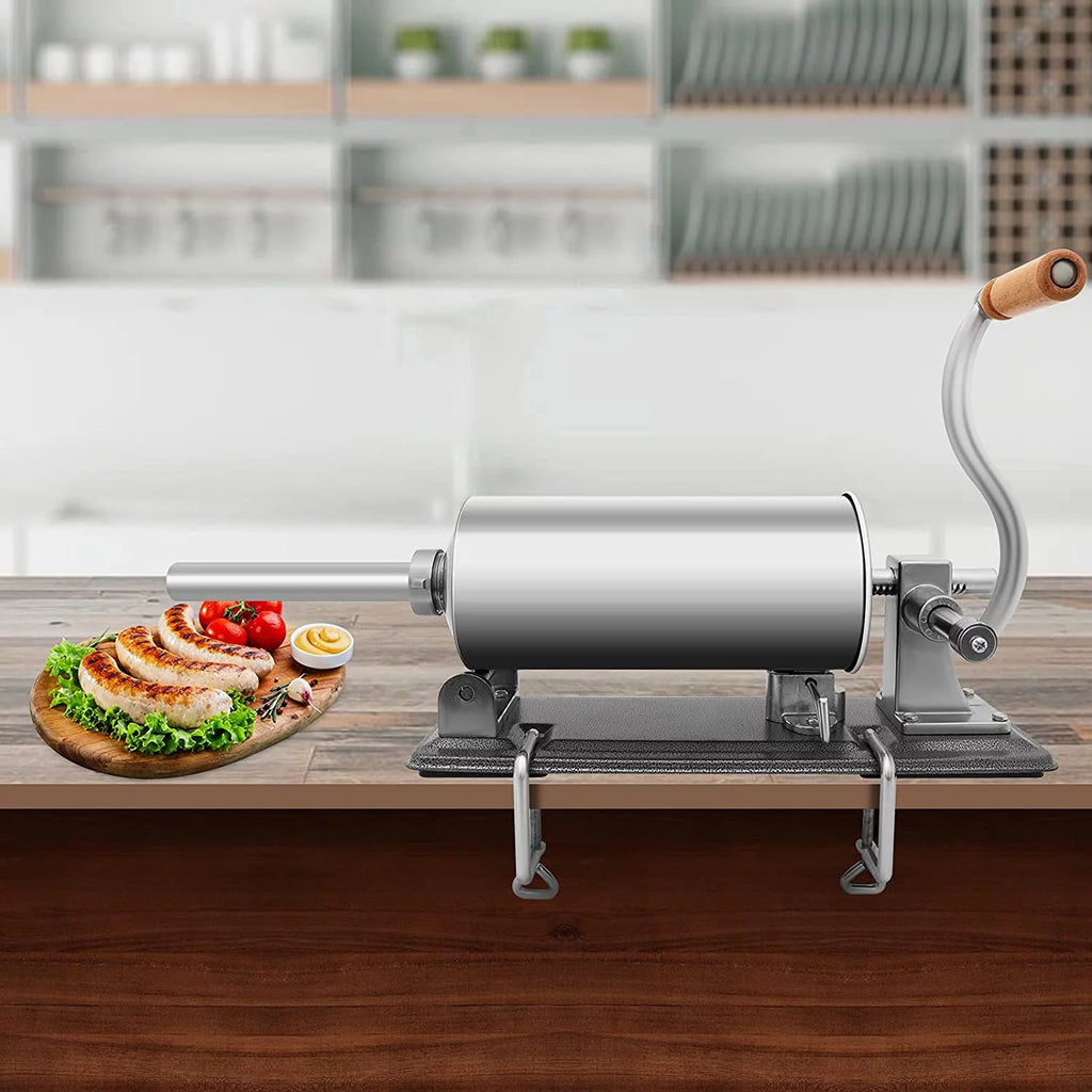 6.5LBS Stainless Steel Sausage Stuffer with 8 Tubes T6142