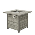 30” Square Wicker Propane Gas Fire Pit Table with Lava Rocks Z265283