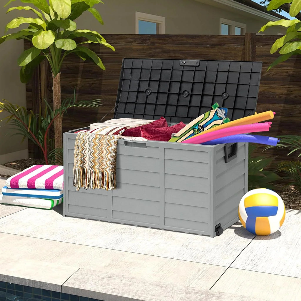 75 Gallon Waterproof Storage Deck Box with Wheels G227