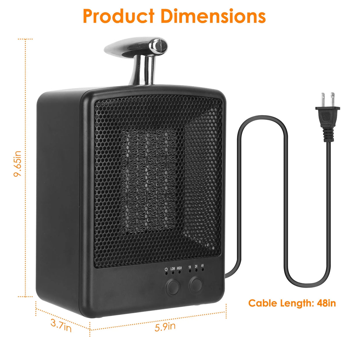 Electric Ceramic Space Heater with Tip-over Protection D556228