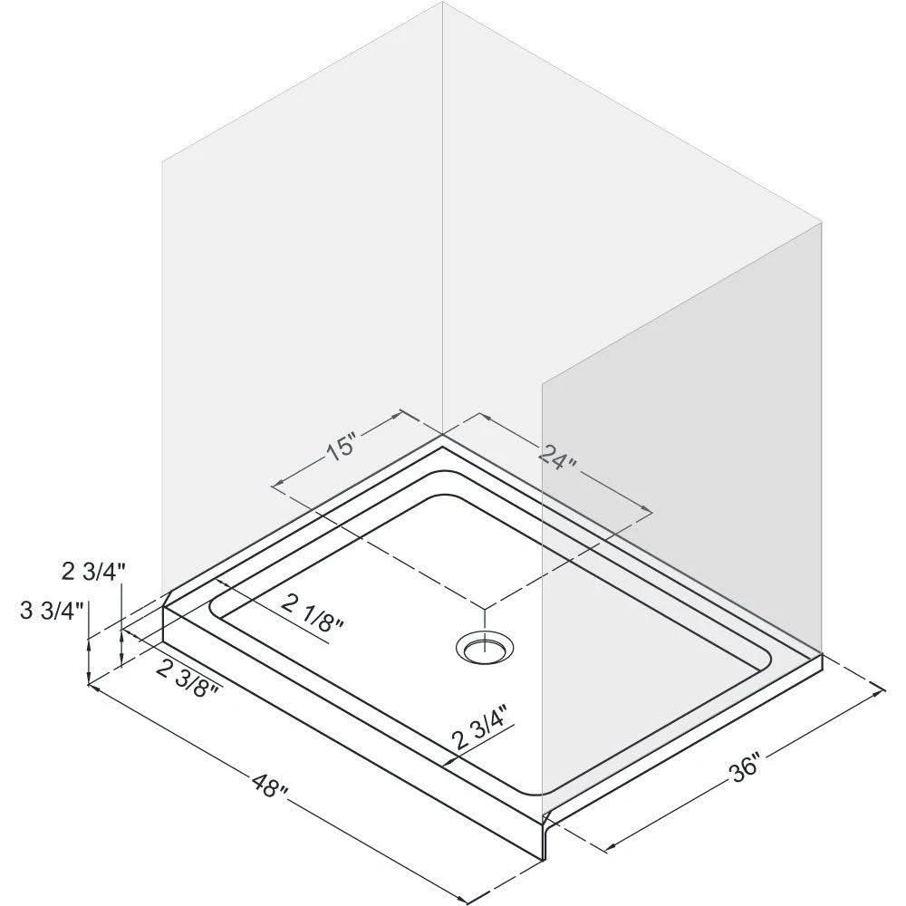 Clear Sliding Shower Door with Chrome and Black Base P698746