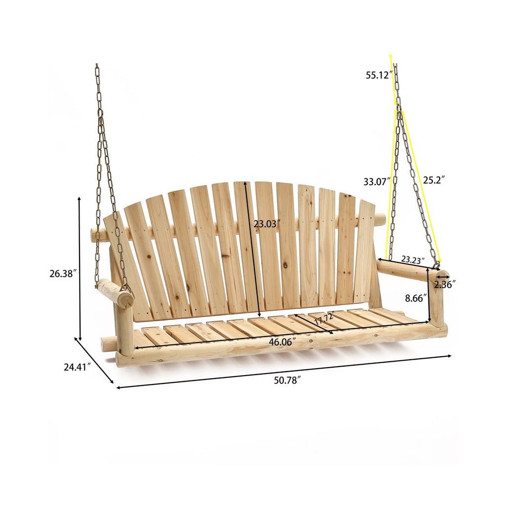 Unfinished Wood Porch Swing with Chains B75668