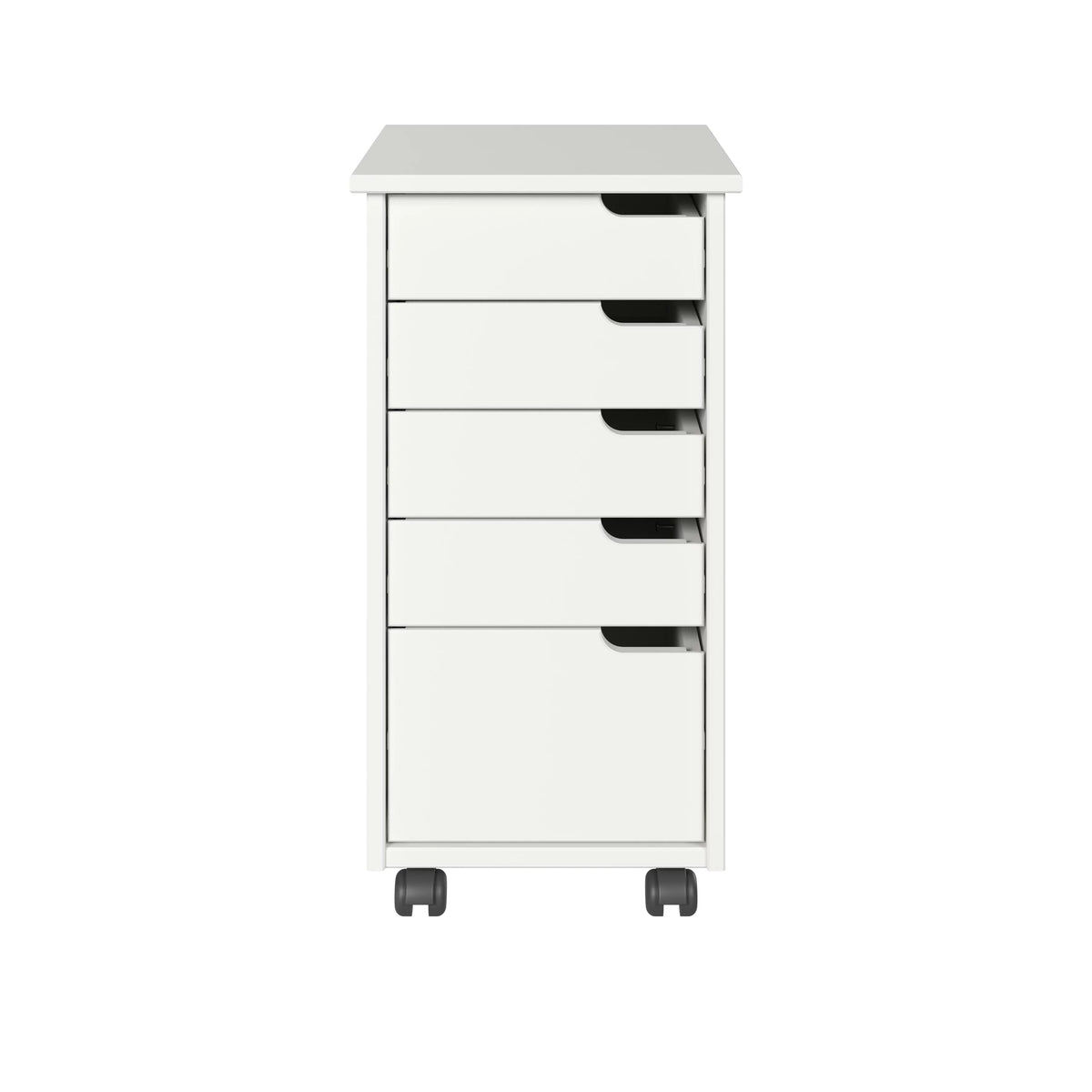 Solid Wood 4+1 Drawer White Roll Cart X798