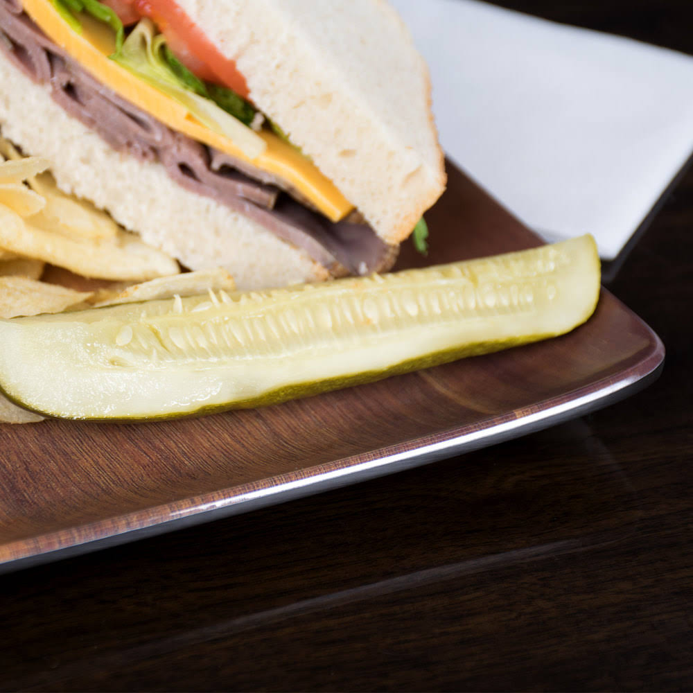 Acacia Woodgrain Melamine Tray - 12/Case M641942