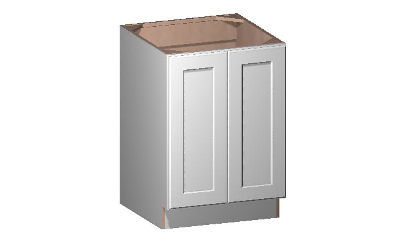 White 2 Door Base Cabinet with Shelf High-Density Fiberboard I961098