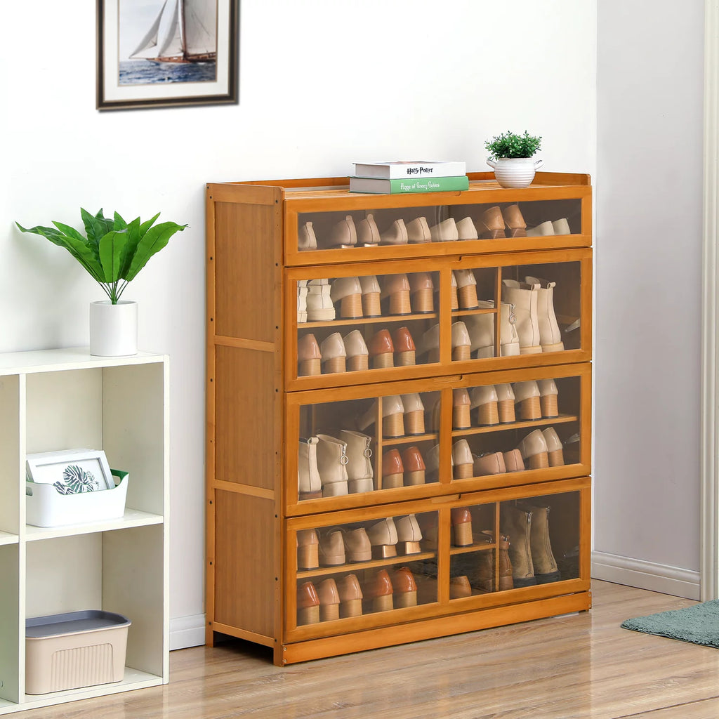 Bamboo 7 Tiers 33 Pairs Shoes Cabinet F21671