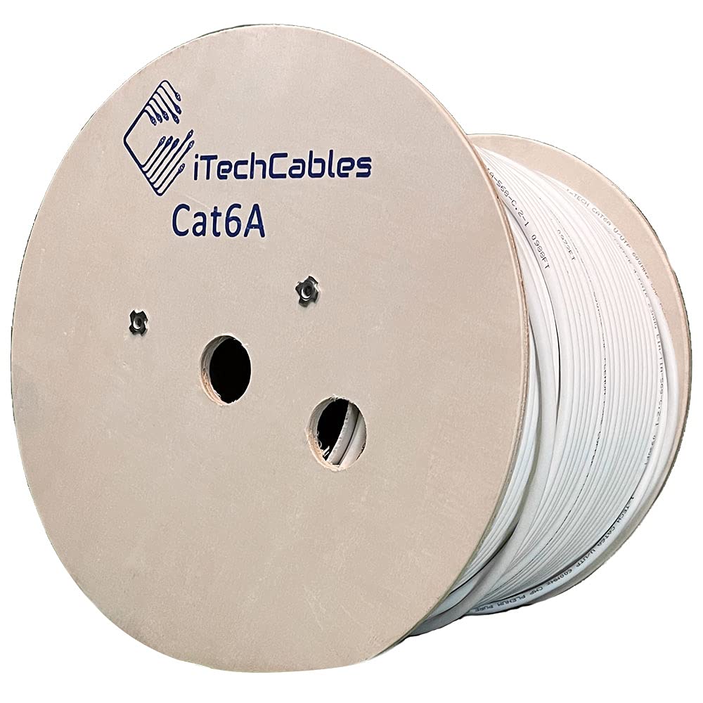 Cat6a Plenum 1000ft CMP Rated Pure Copper 23AWG Blue Ethernet Cable X8055