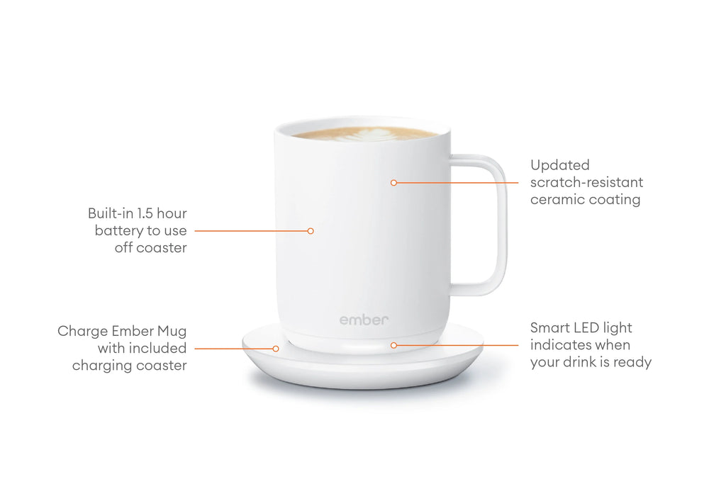 10 oz Black App Controlled Heated Coffee Mug E562