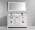 60 in. White Double Sink Vanity & Mirror Z60576