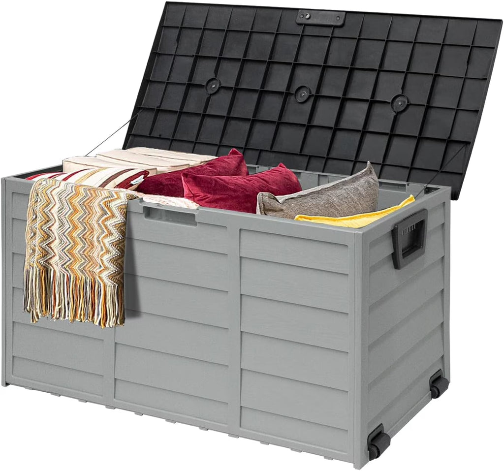 75 Gallon Waterproof Storage Deck Box with Wheels G227