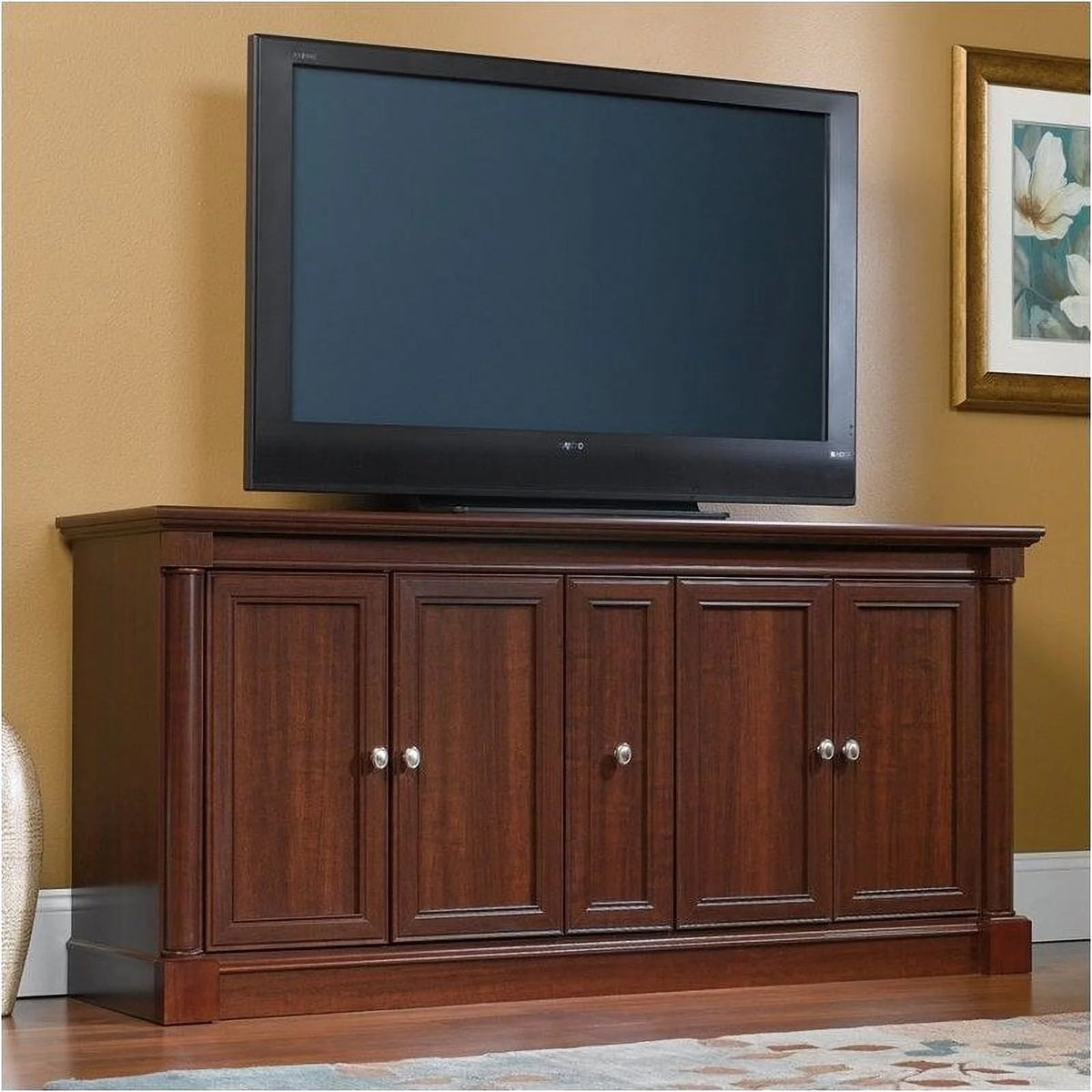 Cherry Entertainment Credenza with Cord Management M2013