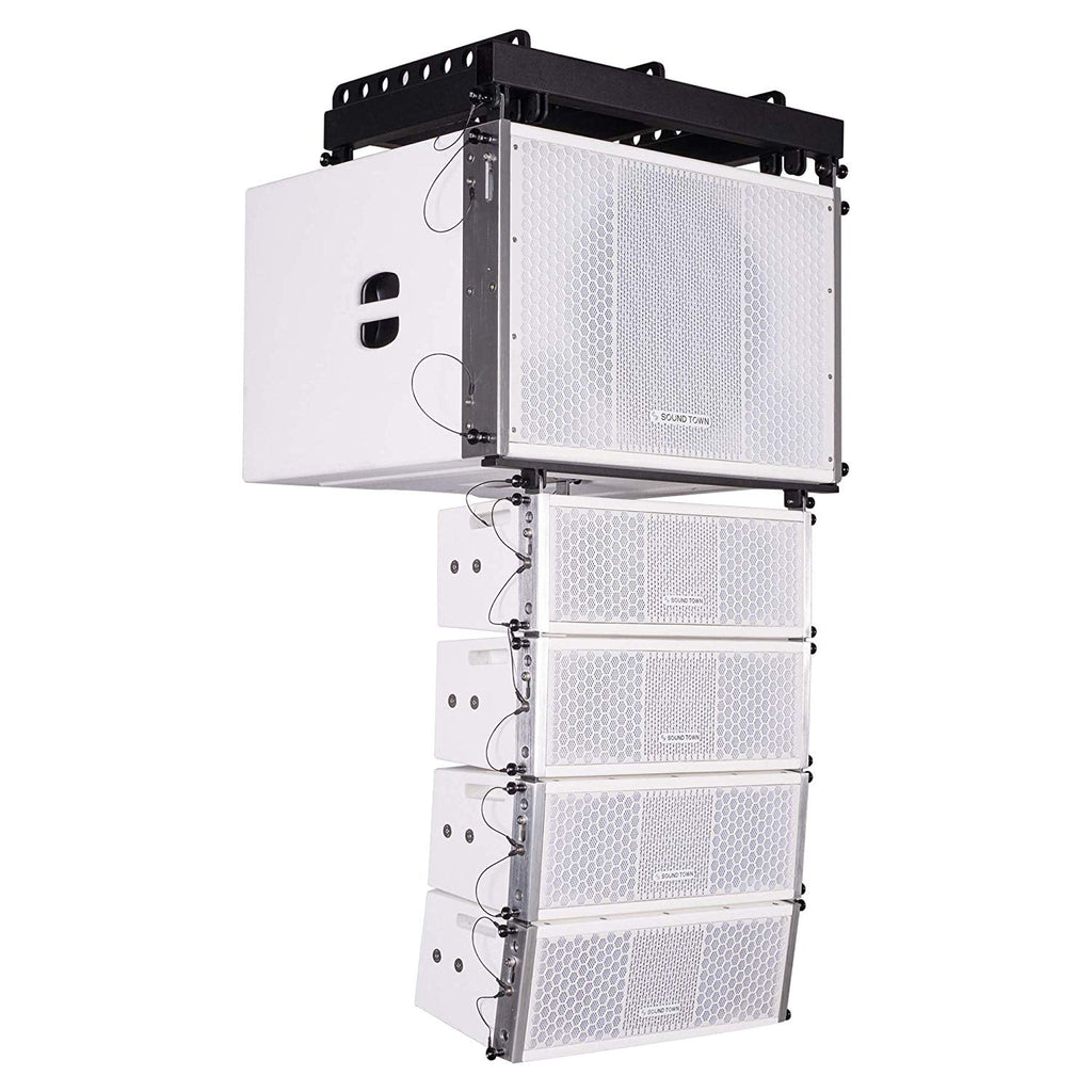 White Line Array Speaker System with 15-inch Subwoofer and Four 2 X 5-inch Speakers R8937