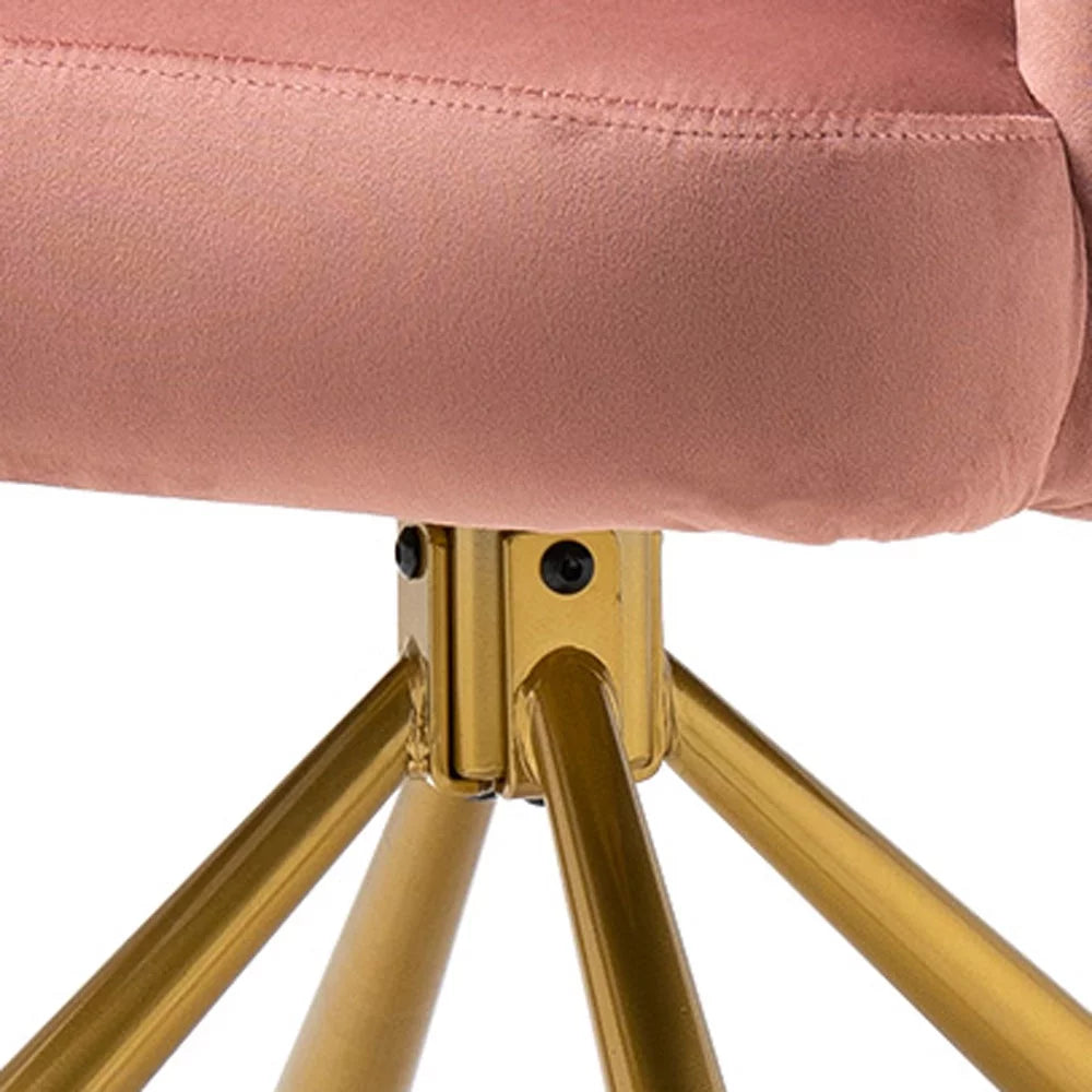 Pink Velvet High Back Swivel Accent Chair B499