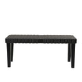 Black Wood Woven Bench A551