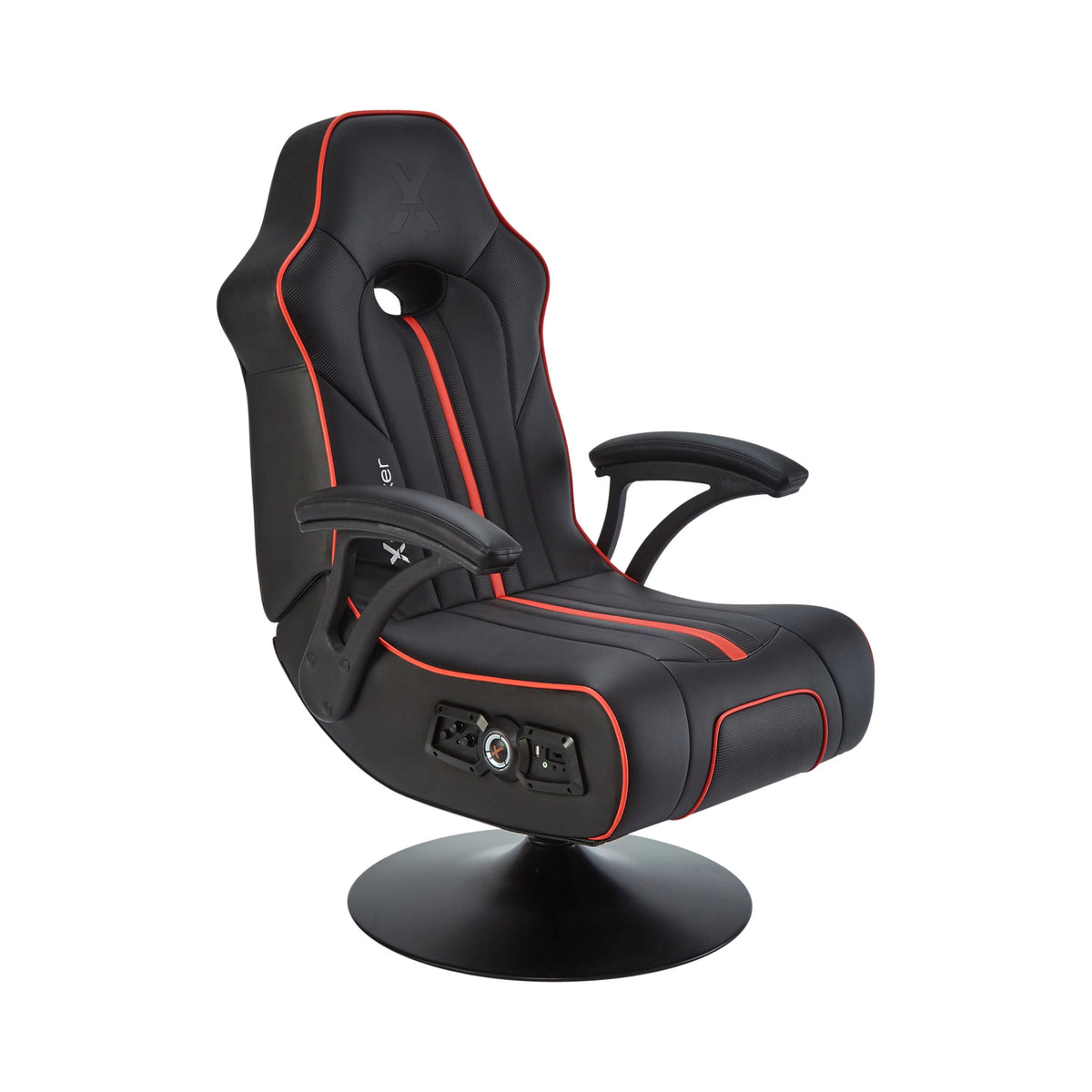 Black/Red Pedestal Gaming Chair with Subwoofer T766941