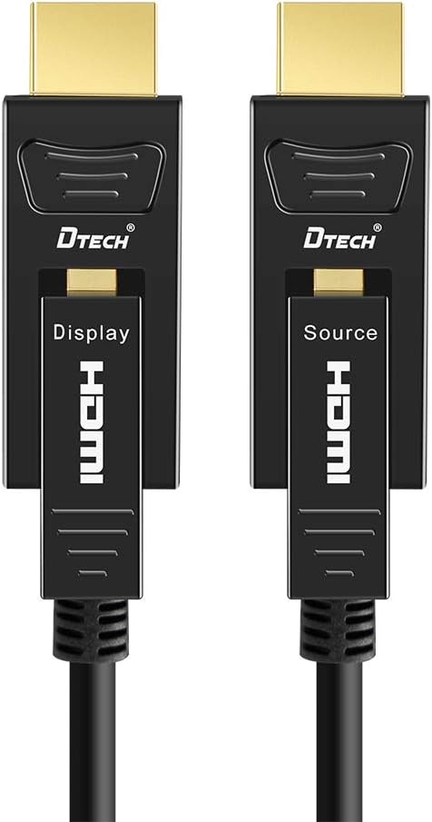 Fiber Optic HDMI Cable 200 Feet 4K 60Hz 18Gbps High Speed with Dual Connectors Micro HDMI and Standard HDMI Connector M9275