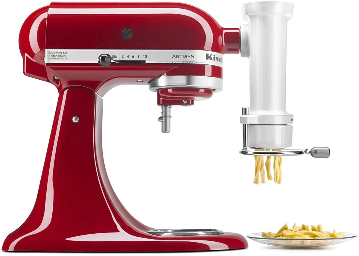 White Pasta Press Attachment with 6 Interchangeable Pasta Plates H625433