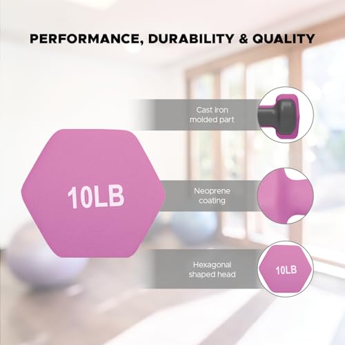 Neoprene Dumbbell Hand Weights Sets of 2 Hexagon Non-Slip Weights R6206