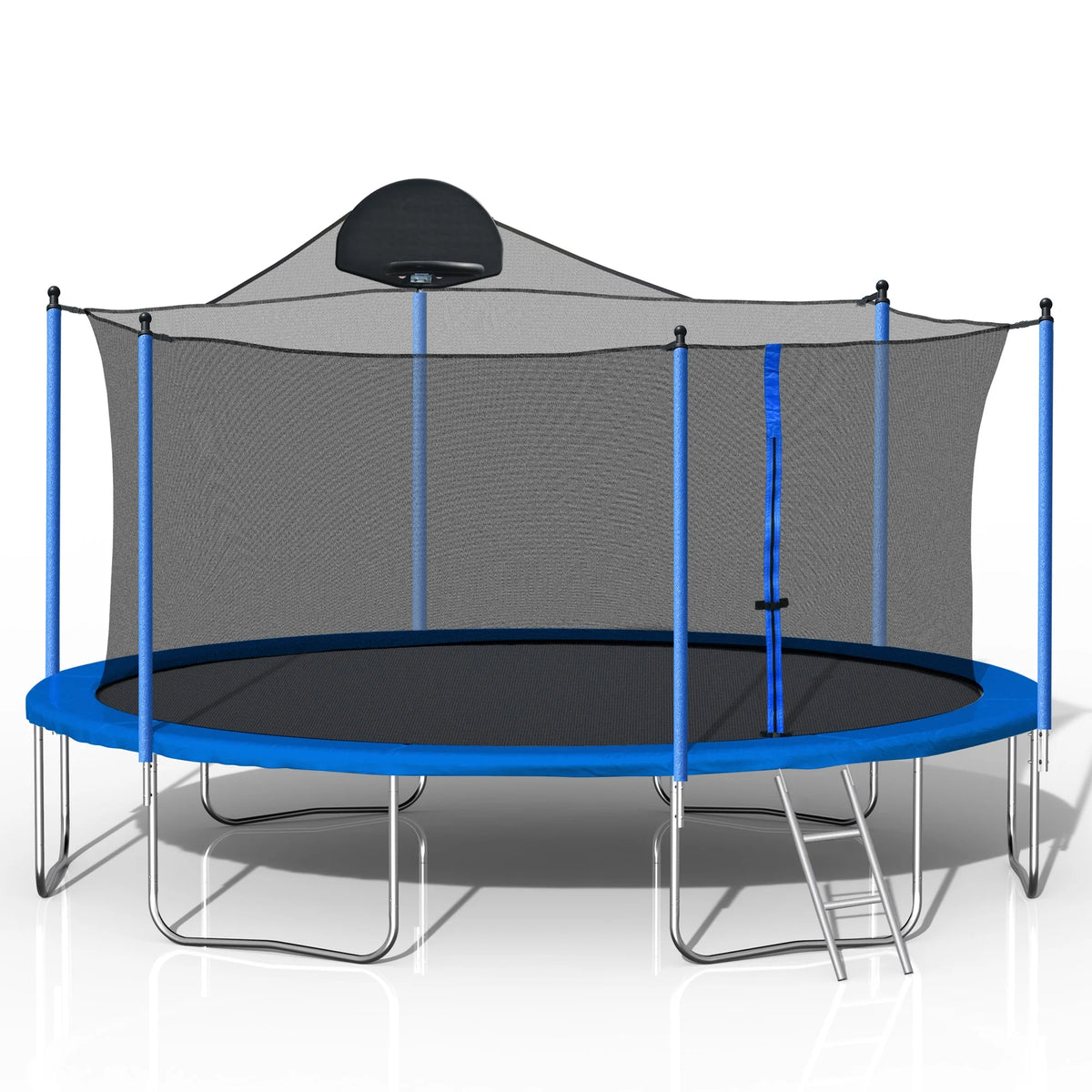14FT Kids Trampoline with Basketball Hoop and Ladder M465