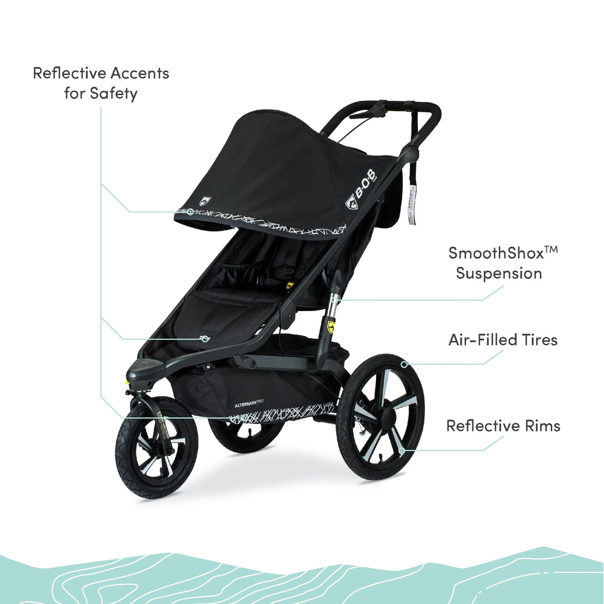 Black All-Weather Jogging Stroller F590