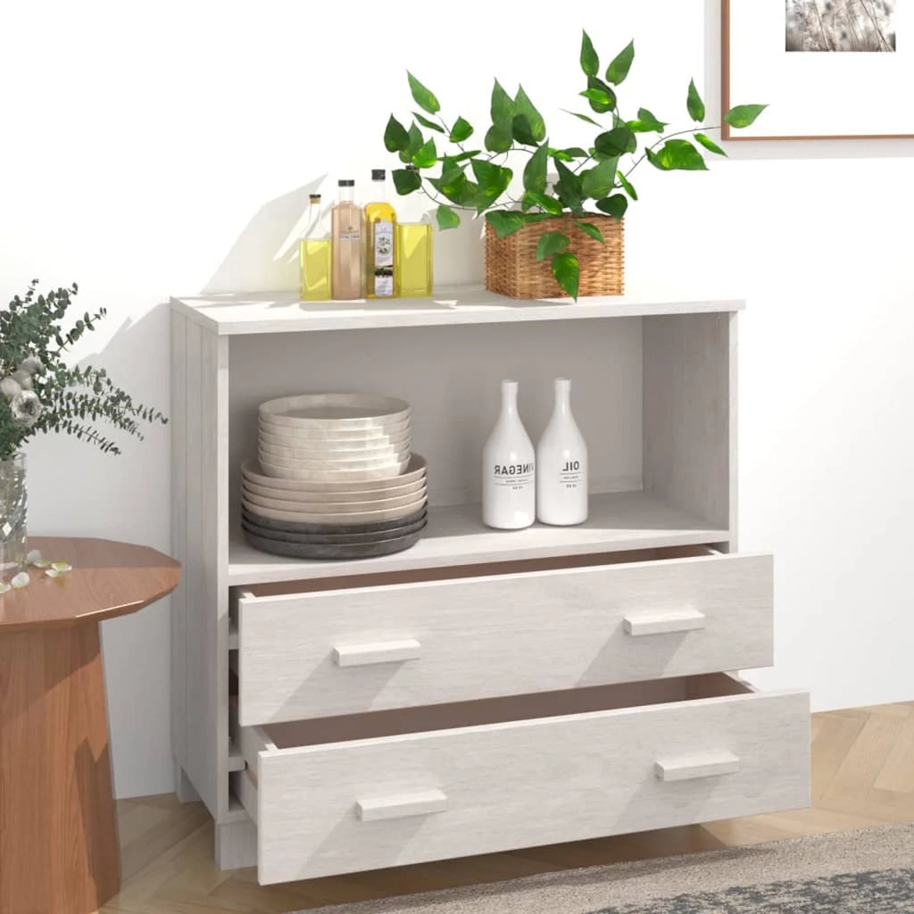 White Solid Wood Pine Sideboard S942147
